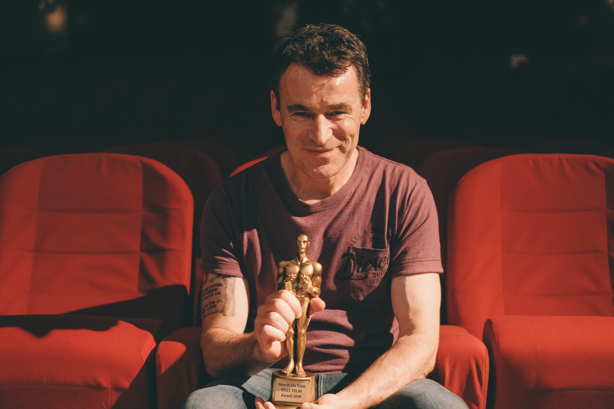 Chris McMorrow...Writer and director of 'The Homecoming' with the award for Best Film