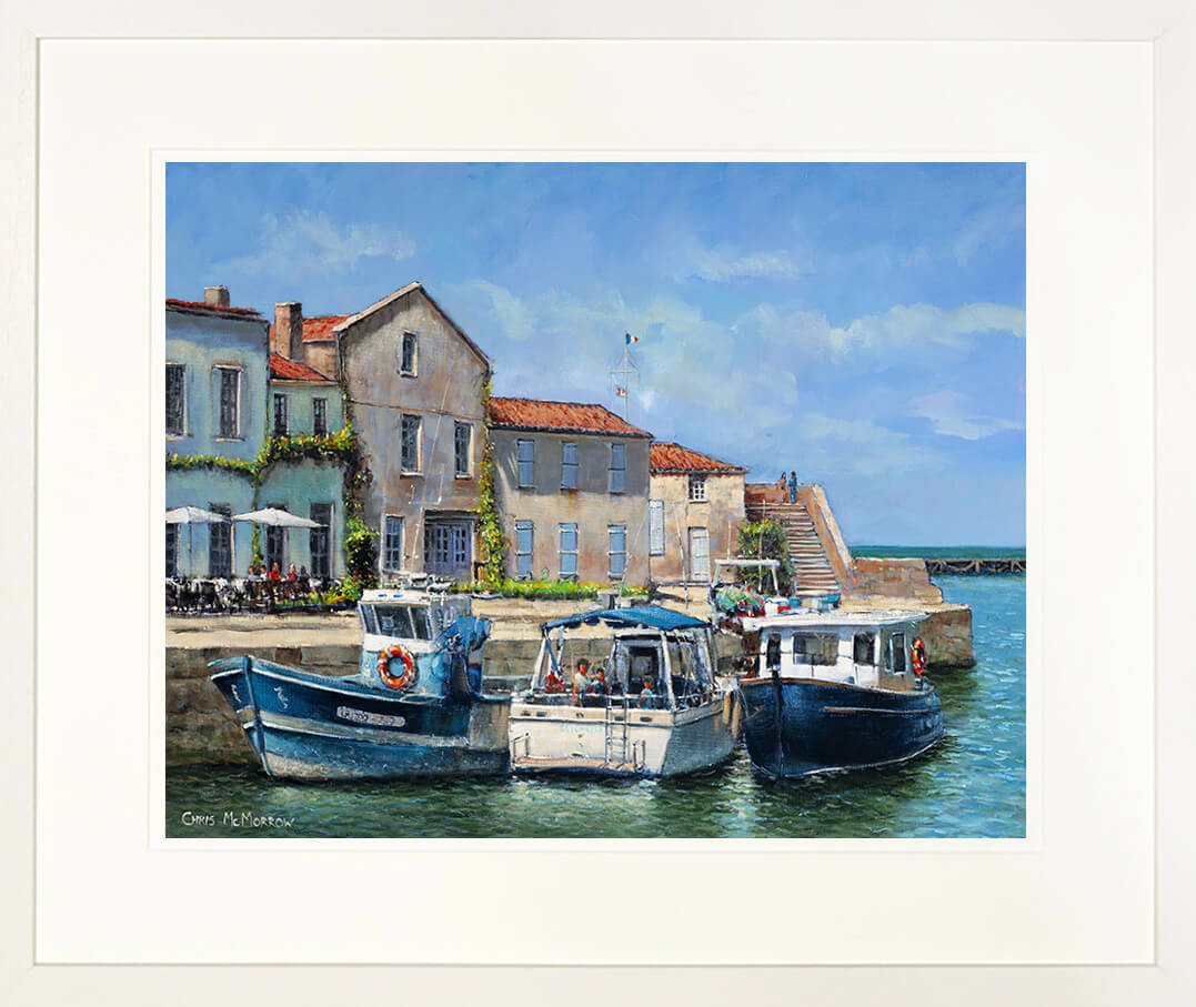Framed print version of the harbour painting