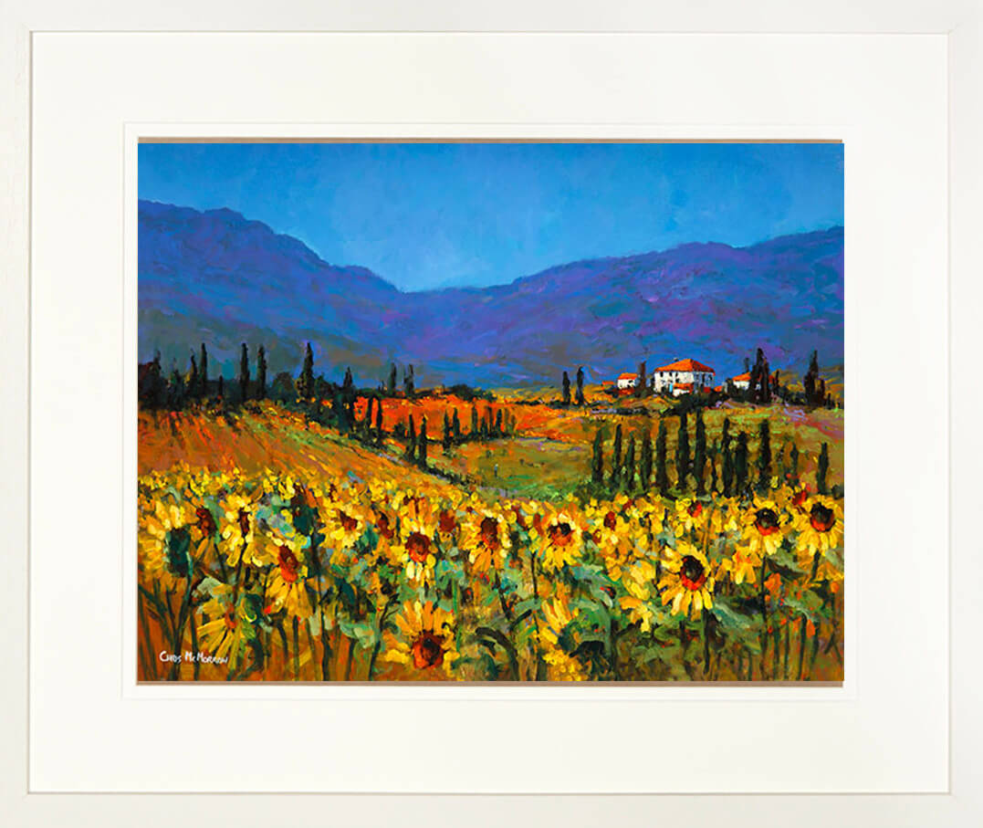 PAinting of SUNFLOWERS - FRAMED print