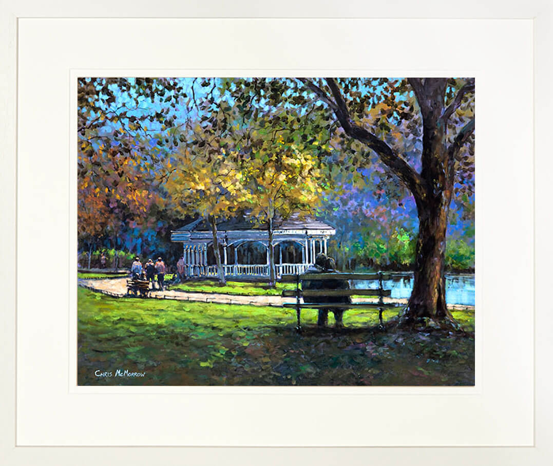 Painting titled IN STEPHENS GREEN - FRAMED print