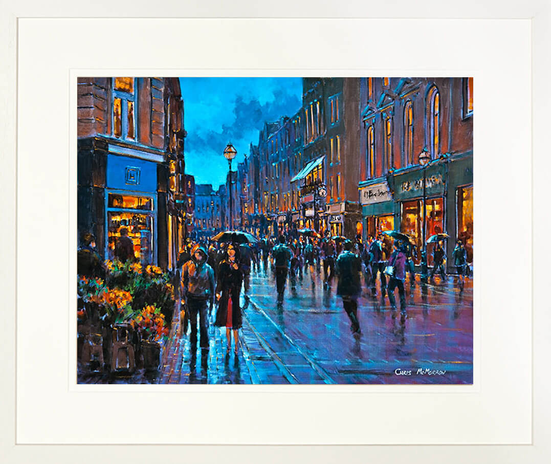 SHOPPERS painting - FRAMED print