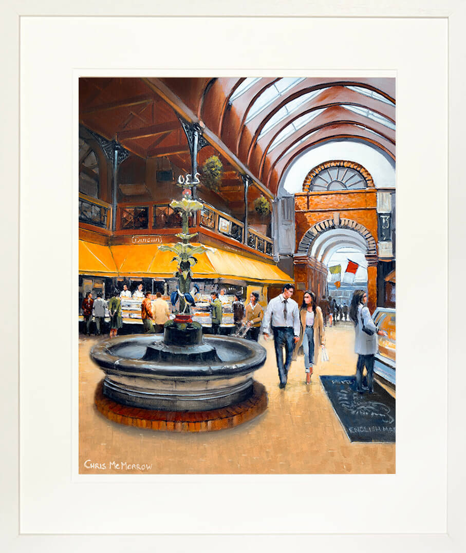 Framed print of a painting of the English MArket