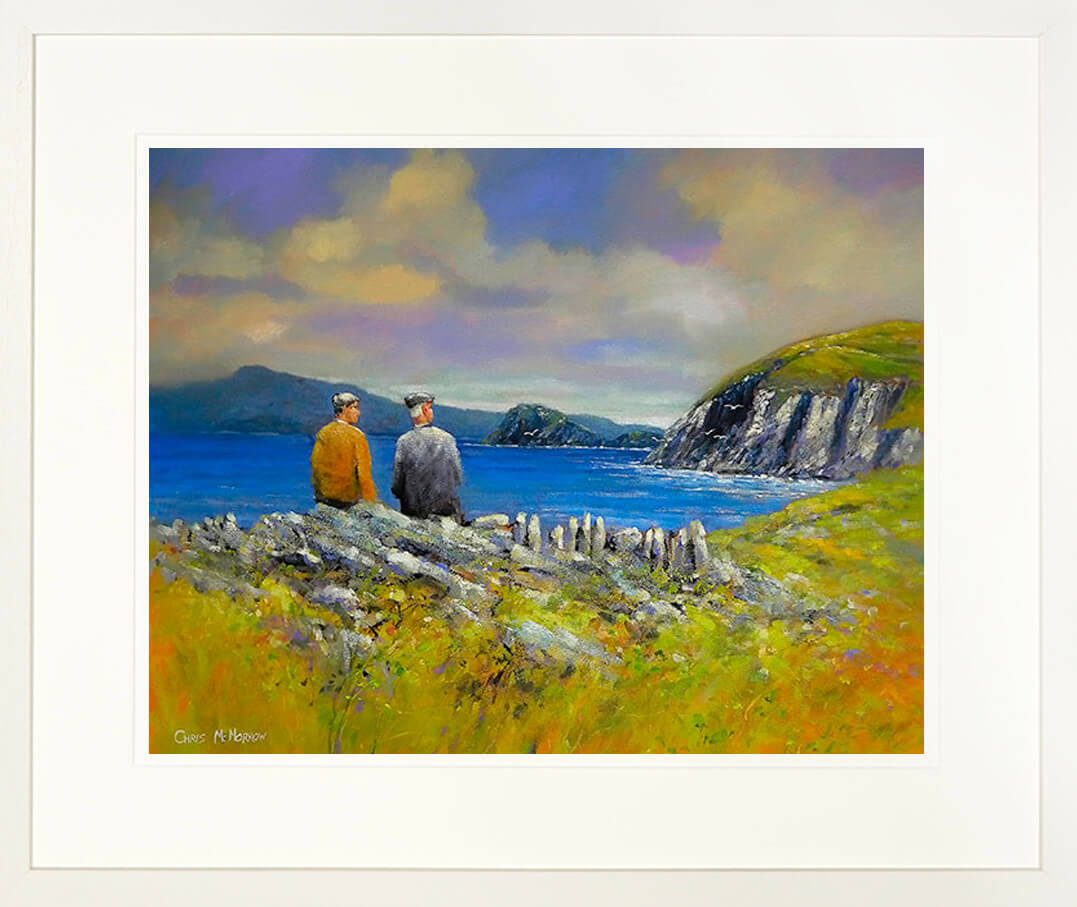 FATHER AND SON painting- FRAMED print