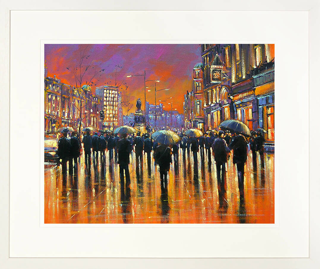 Painting titled O&#39;CONNELL STREET GLOW - FRAMED print