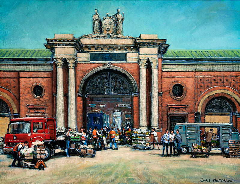 PAinting of the Old Dublin Fruit market entrance