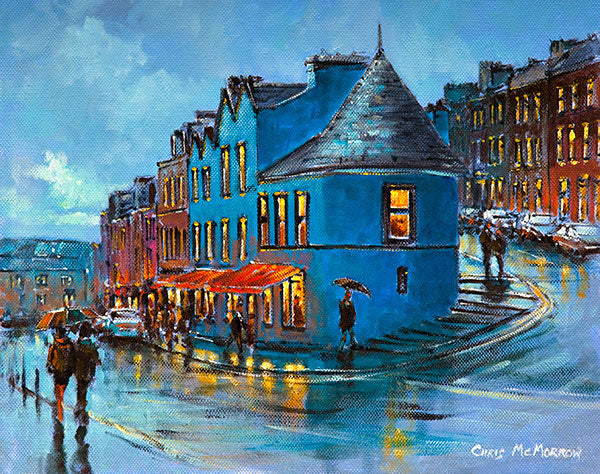 A painting of a street in Cobh, Co Cork