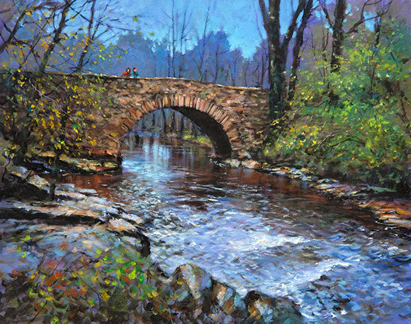 A painting of the river at the Clare Glens , Co Tipperary