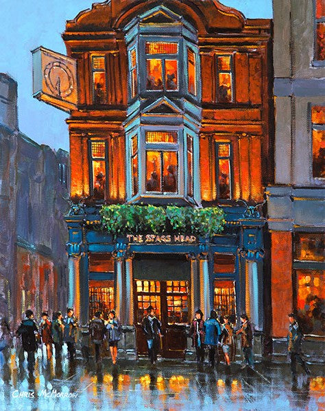 A painting of the Stags Head Pub, Dublin