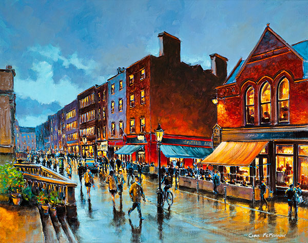 A painting of a view of South William Street