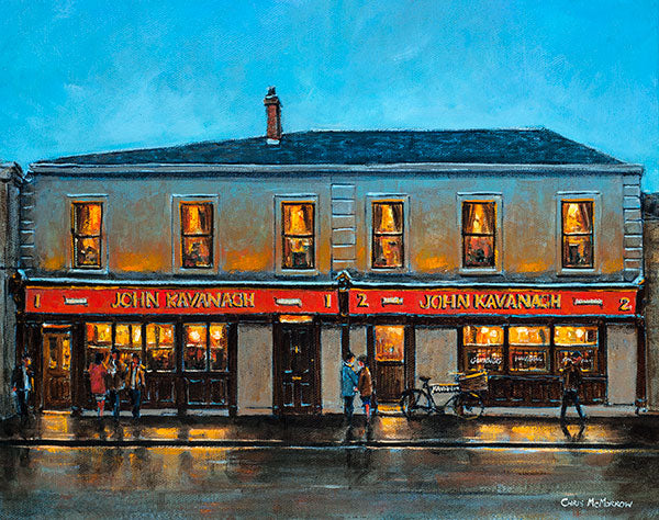 A painting of the Gravediggers Pub beside Glasnevin Cemetery, Dublin