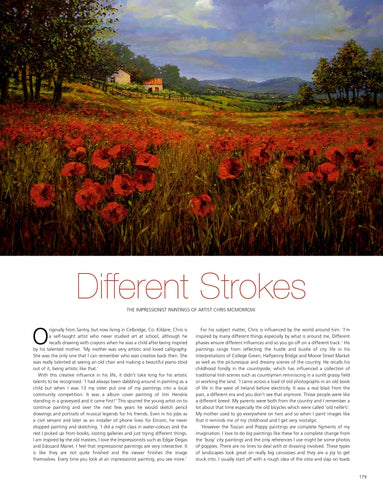 Landscape painting in a magazine article