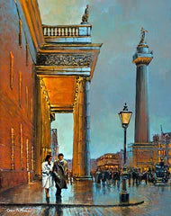 painting of the old Nelsons Column on OConnell Street, Dublin