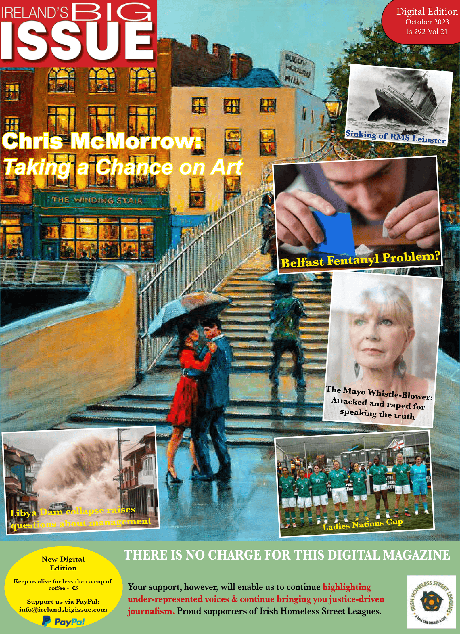 Chris McMorrow painting on cover of Big Issue magazine