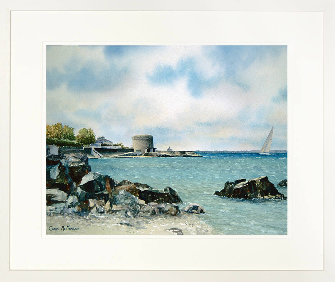 Framed print of a view of Seapoint rocks and ocean