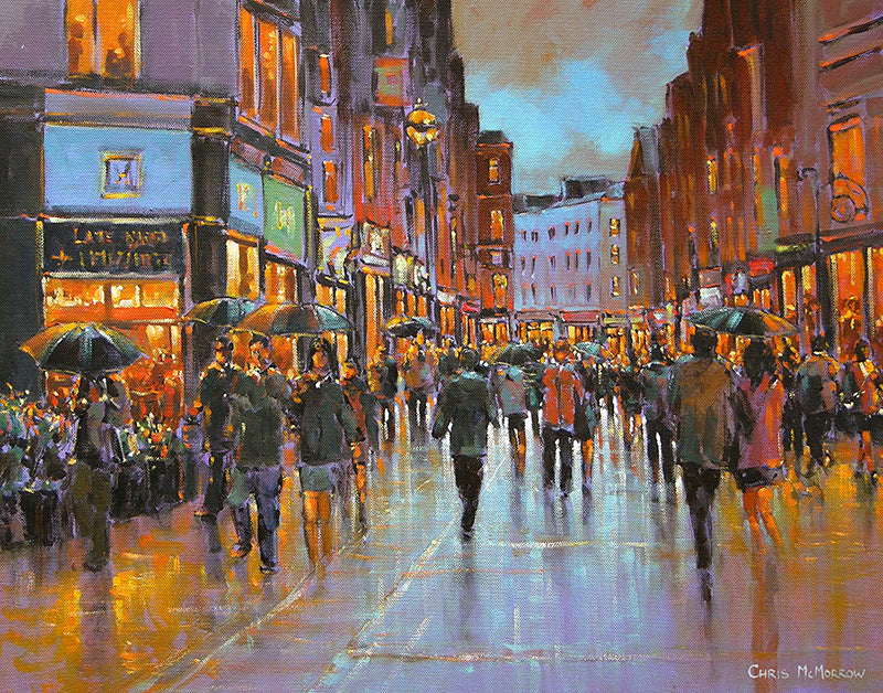 Grafton Street Colour, Dublin print by Chris McMorrow