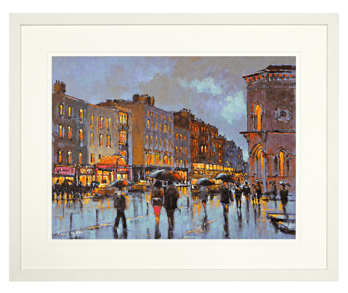 Framed print of Dame Street Evening, Dublin by Chris McMorrow