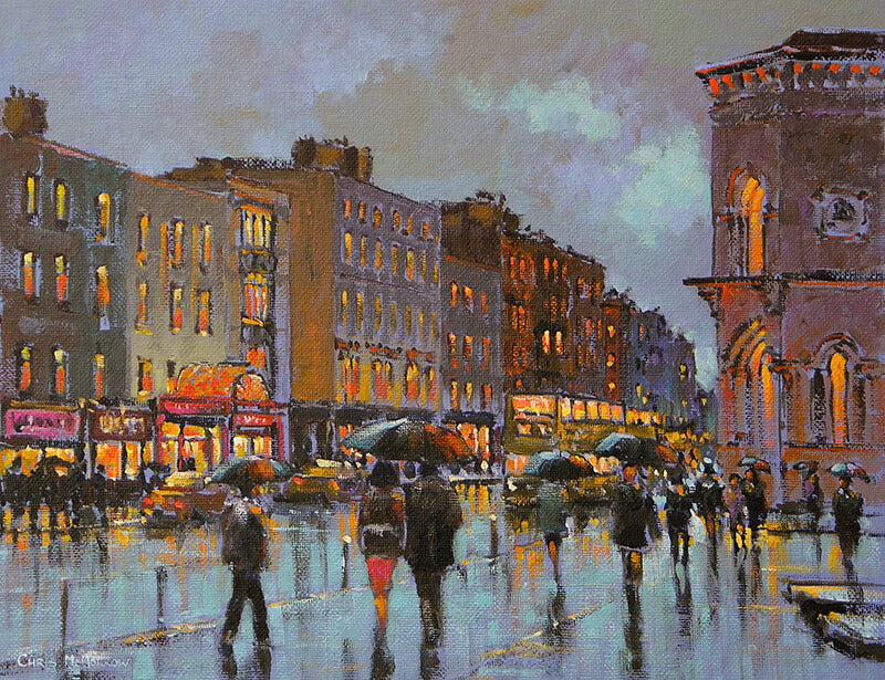 Dame Street Evening, Dublin print by Chris McMorrow