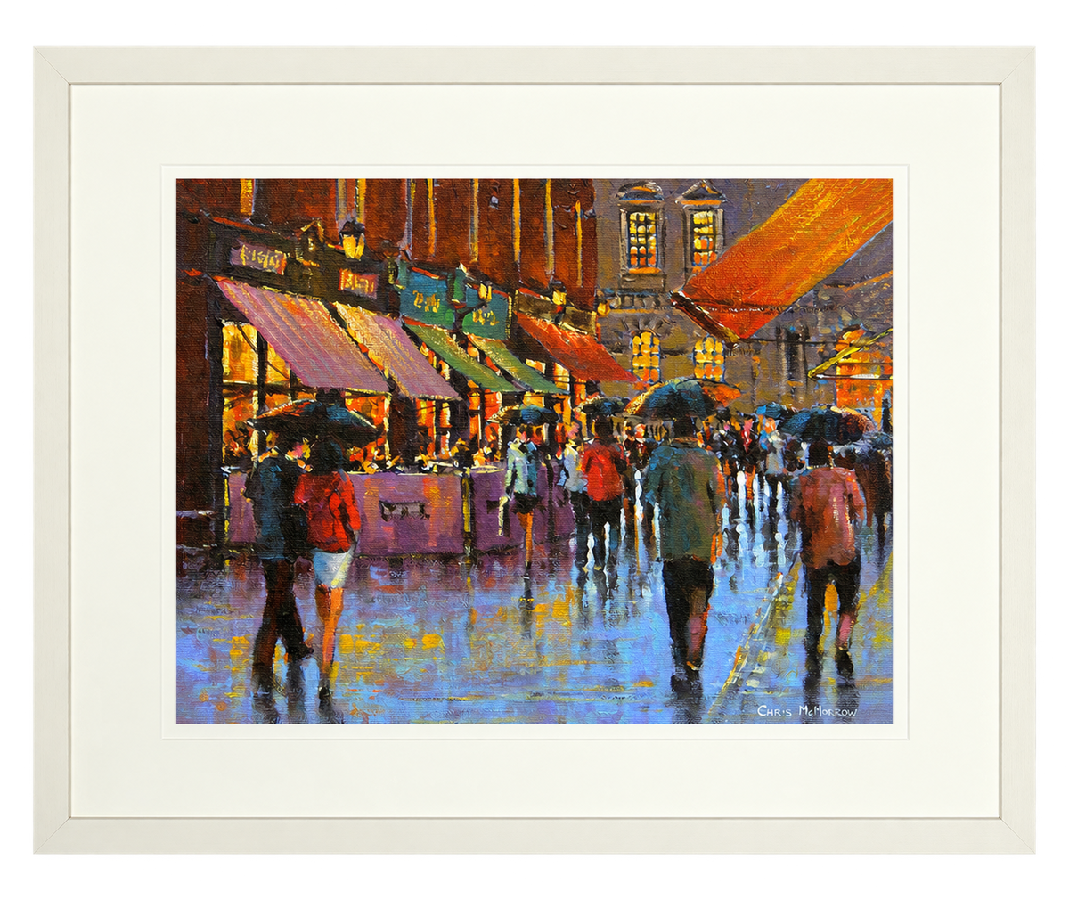Framed print of Castlemarket Glow, Dublin by Chris McMorrow