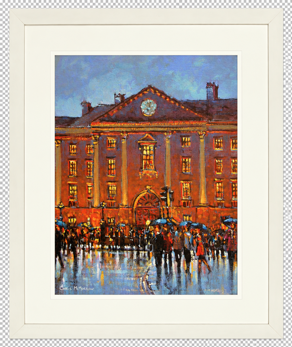 Framed print of Trinity Rain, Dublin by Chris McMorrow