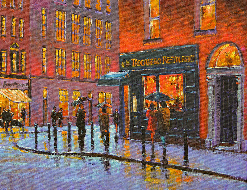 Rainy Evening at the Trocadero, Dublin print by Chris McMorrow