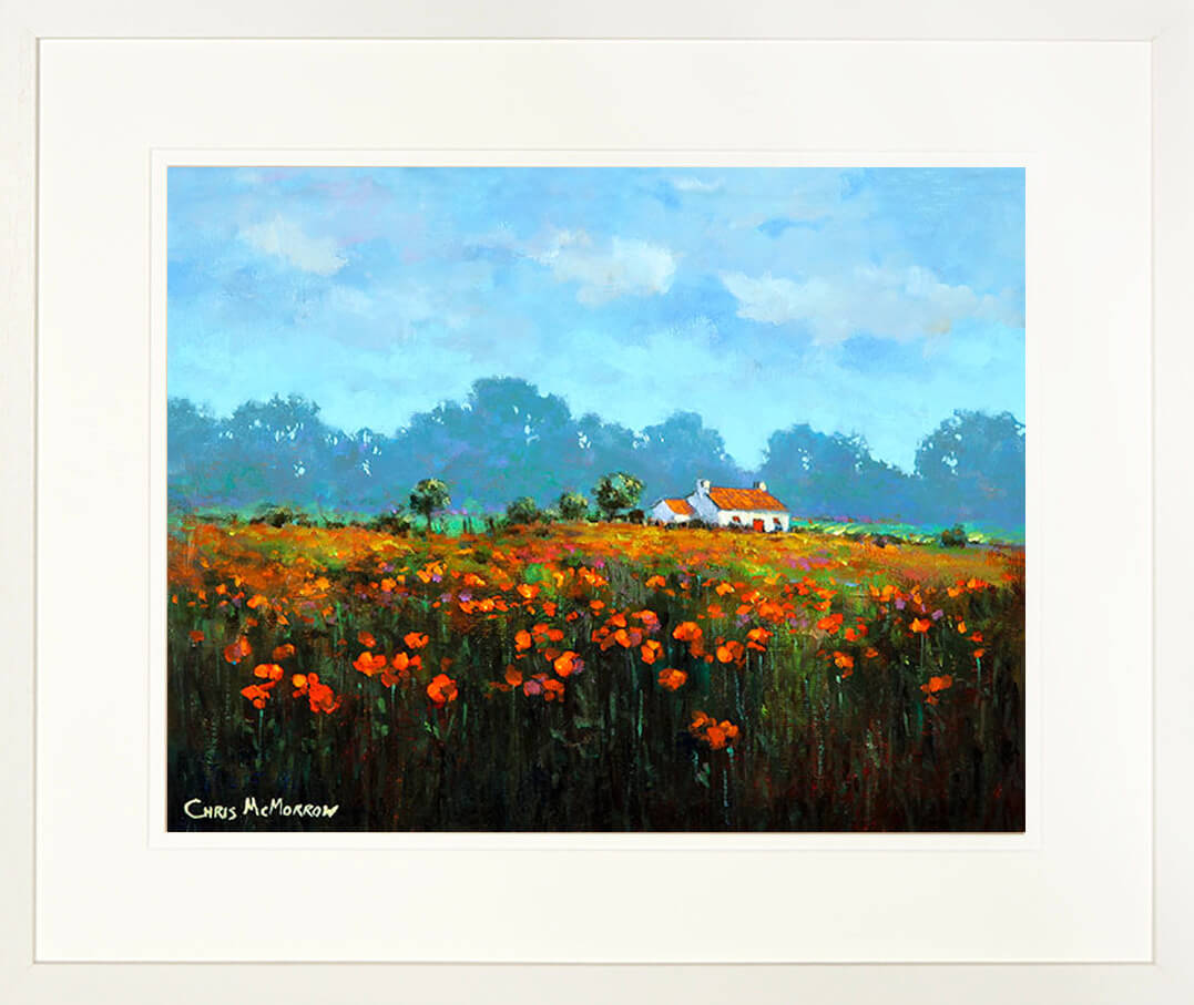 PAinting of a POPPY MEADOW - FRAMED print
