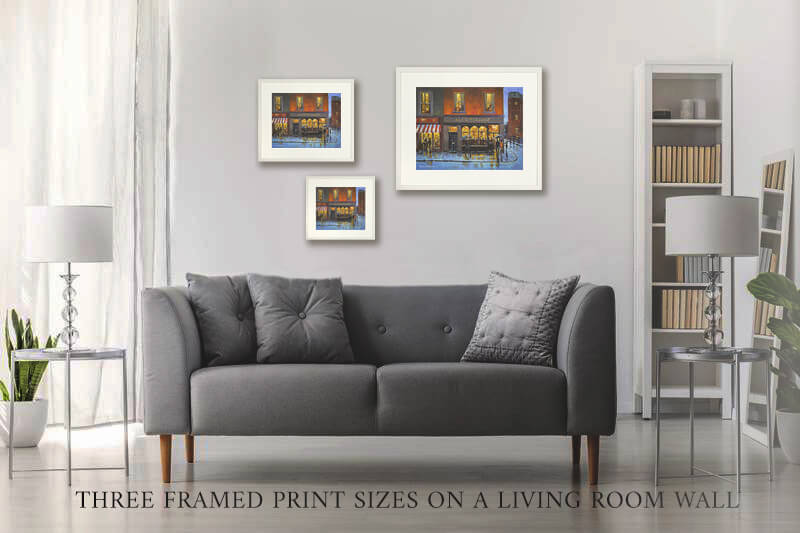 Three framed prints of Hartigans