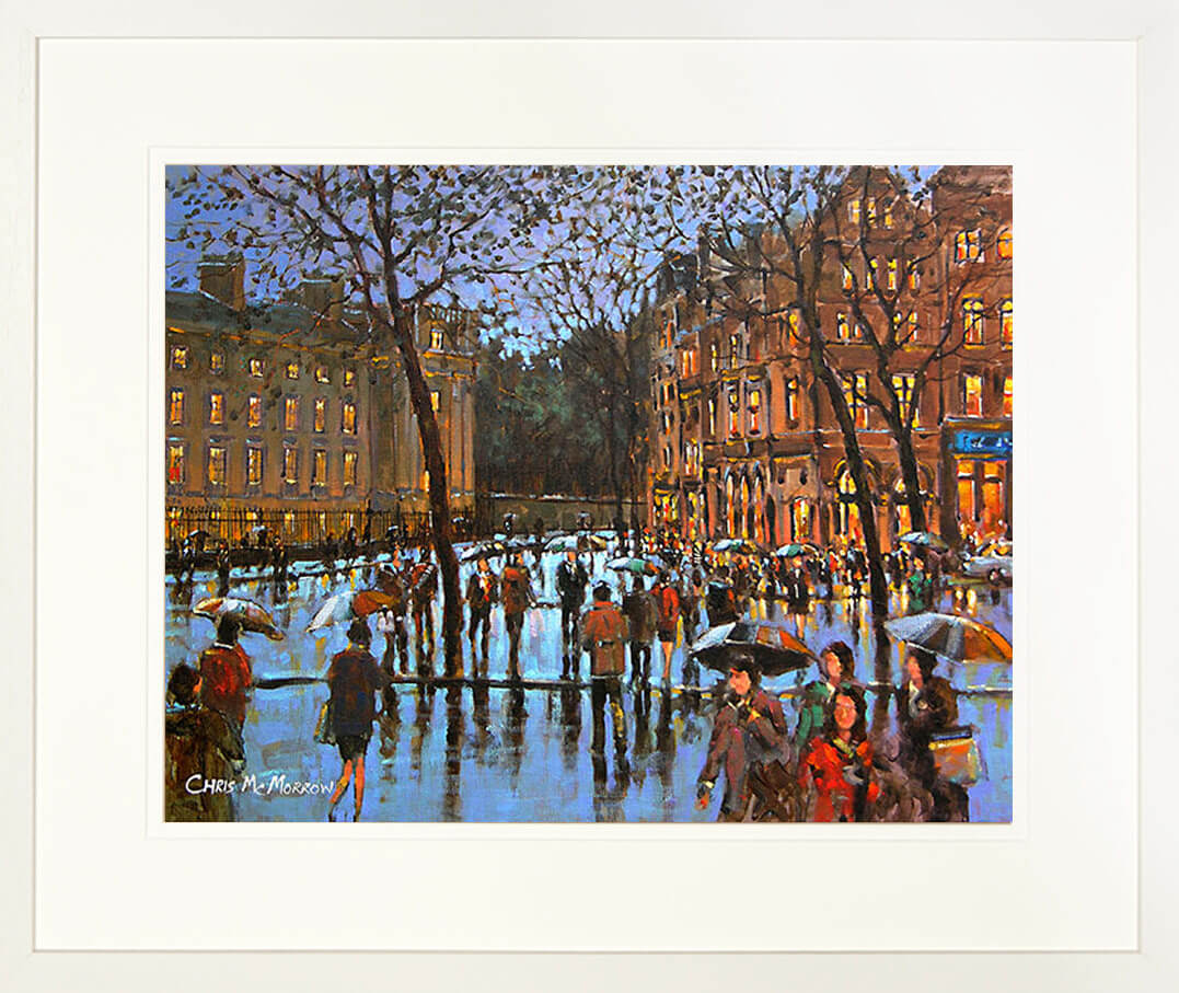 CROSSING COLLEGE GREEN - FRAMED print