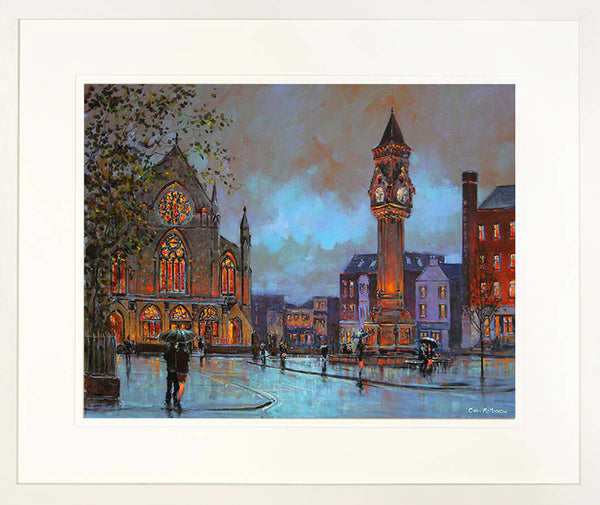 Print Painting of Baker Place and Taits Clock, Limerick City Chris