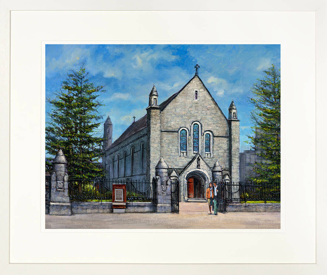 Print of a painting of the Honan Church in the grounds of UCC, Cork