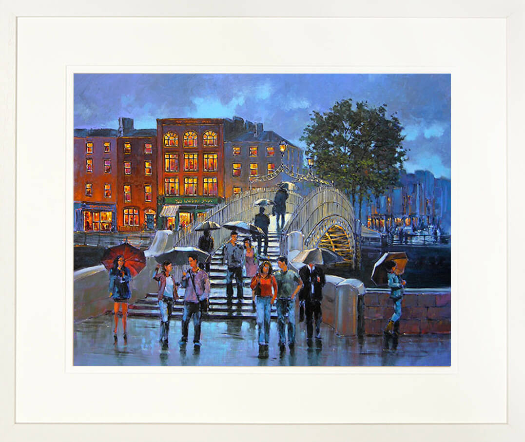 Painting titled OVER THE BRIDGE - FRAMED print