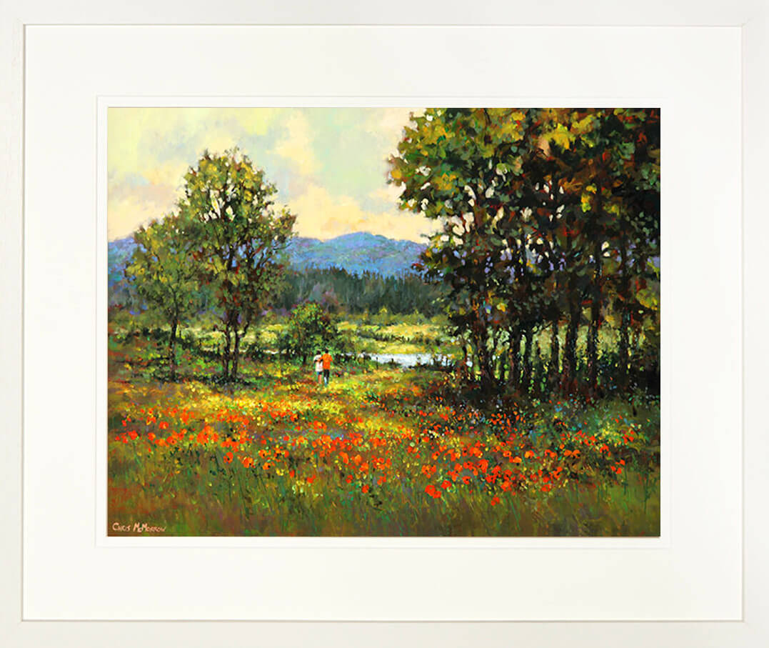 WALK IN THE MEADOW painting print - FRAMED