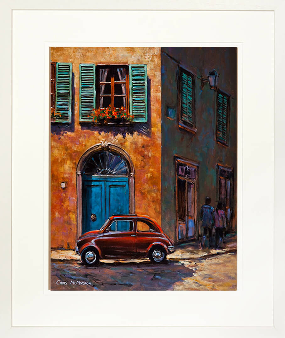 Italian FIAT CINQUECENTO painting - FRAMED print