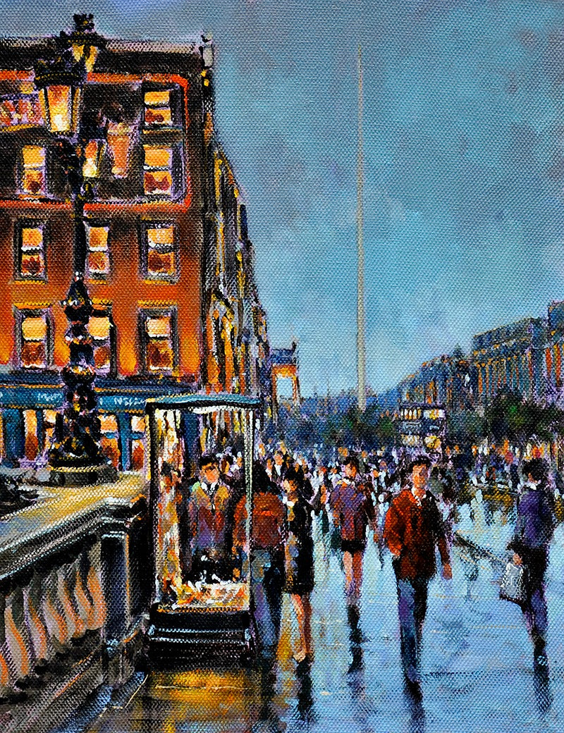 O'Connell Bridge in the Rain, Dublin print by Chris McMorrow