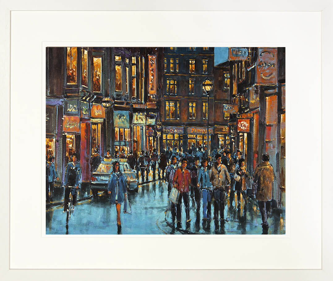 Print of Wicklow Street, Dublin in a cream frame and double mount