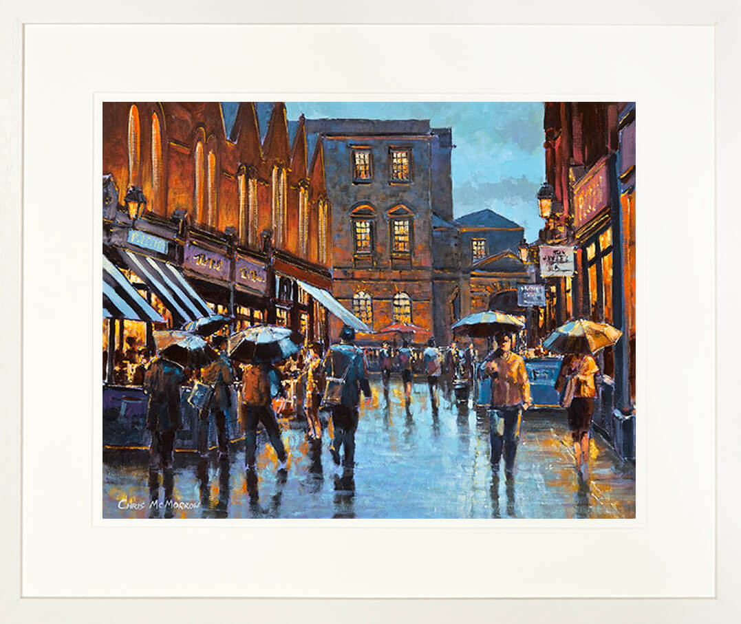 EARLY EVENING in castlemarket painting - FRAMED print