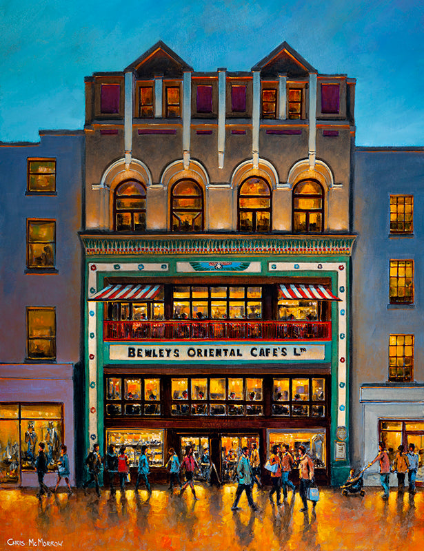 Painting of the iconic Bewleys Cafe in Dublin city centre