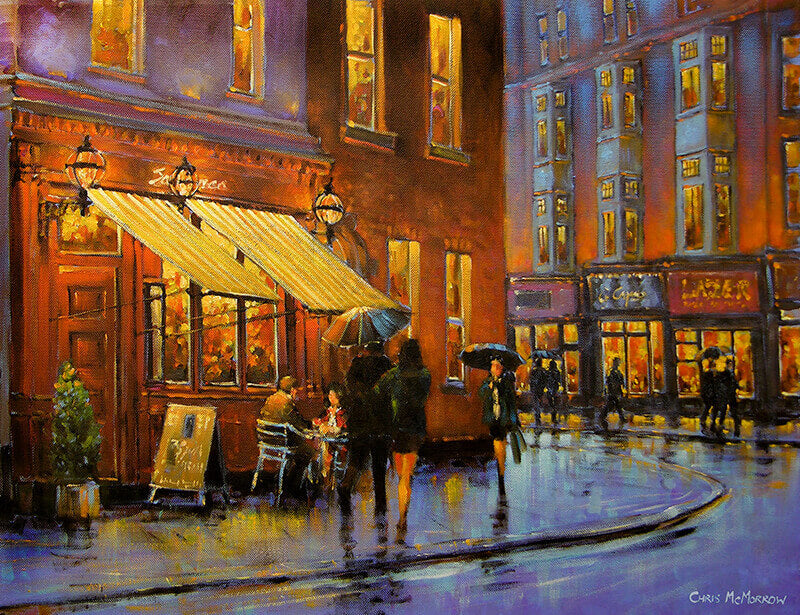 Print of a painting of Salamanca tapas bar Andrew street, Dublin