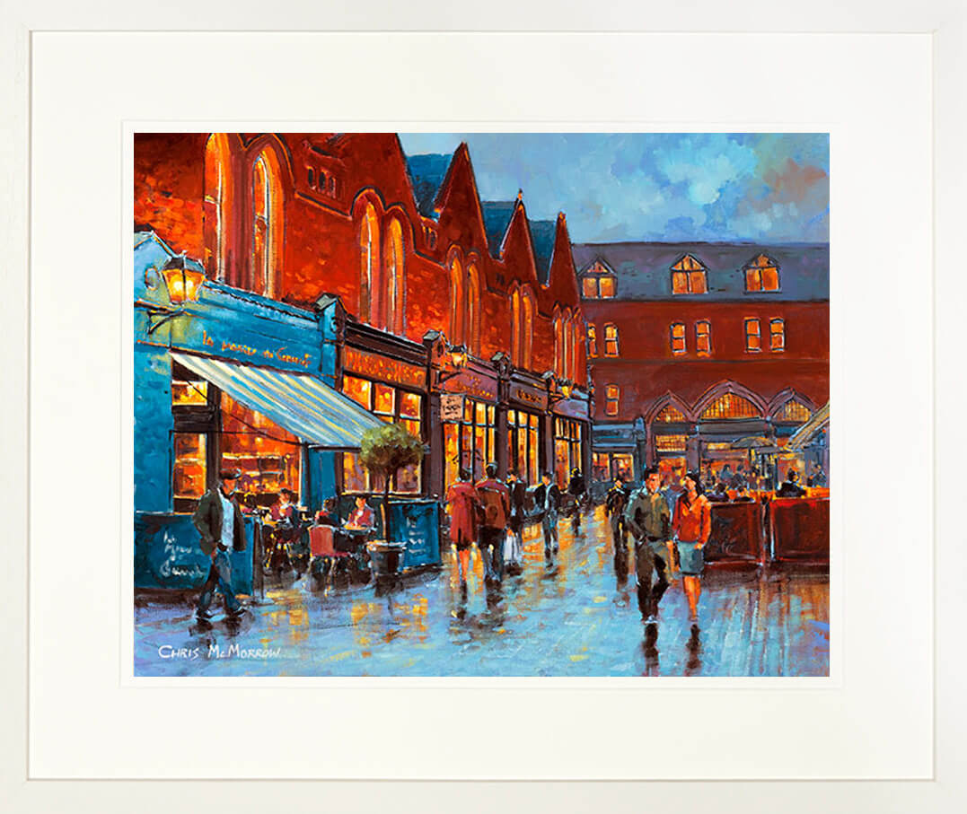 EVENING DINERS castlemarket painting- FRAMED print