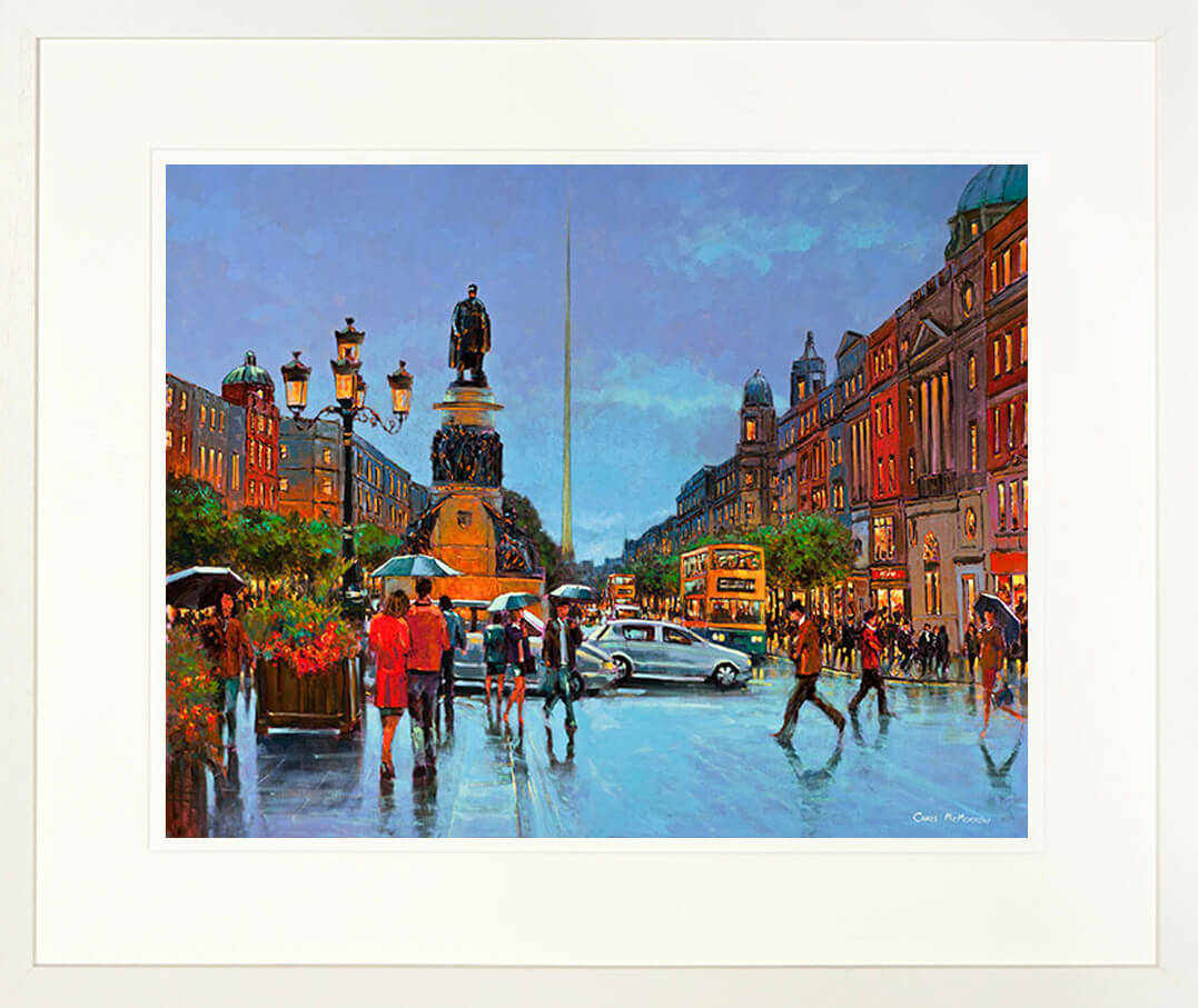 Painting titles O&#39;CONNELL STREET TRAFFIC - FRAMED print