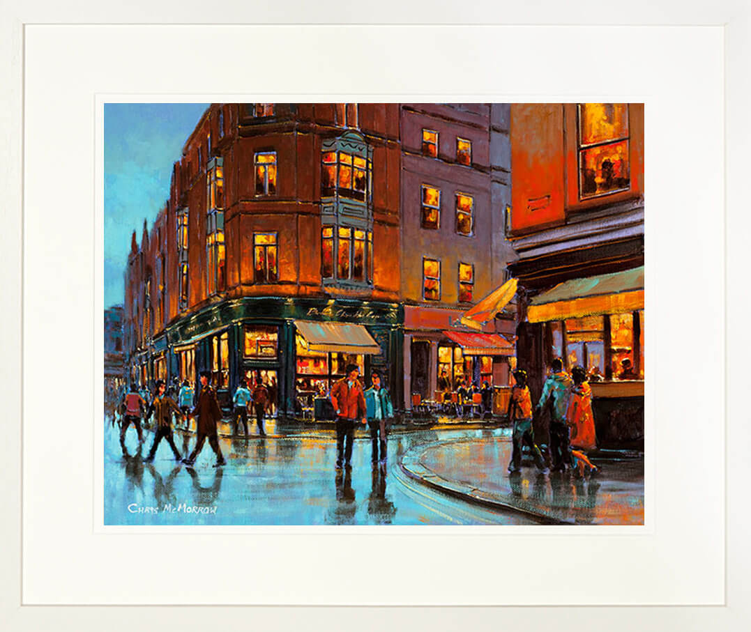STH WILLIAM CAFES painting - FRAMED print