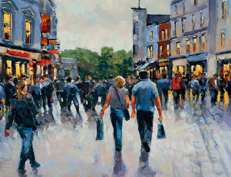 couple heading home after a day shopping on grafton street