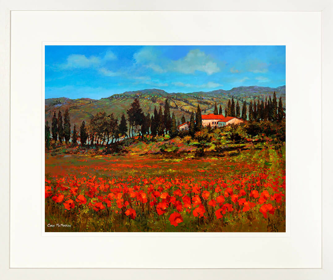 Painting titled POPPIES, TUSCANY - FRAMED print