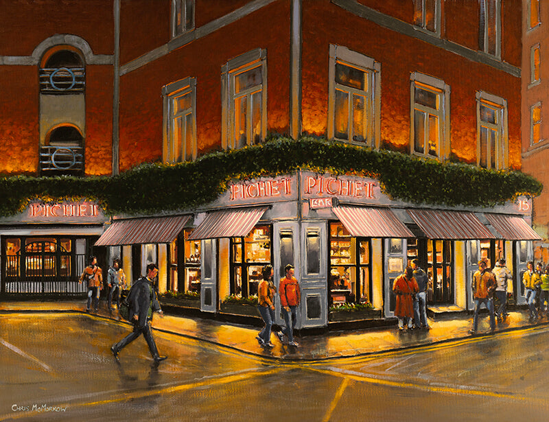 Painting of Pichet Restaurant just off Dame Street, Dublin