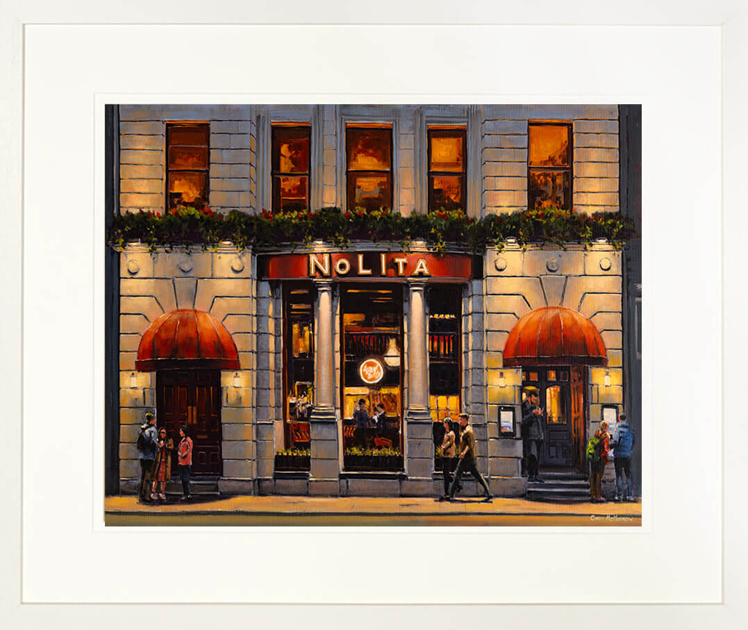 Framed print of Nolita Italian restaurant on Georges Street dublin