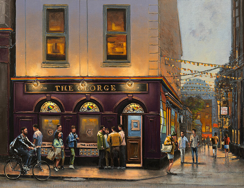 Oil painting of the George Pub, Dublin