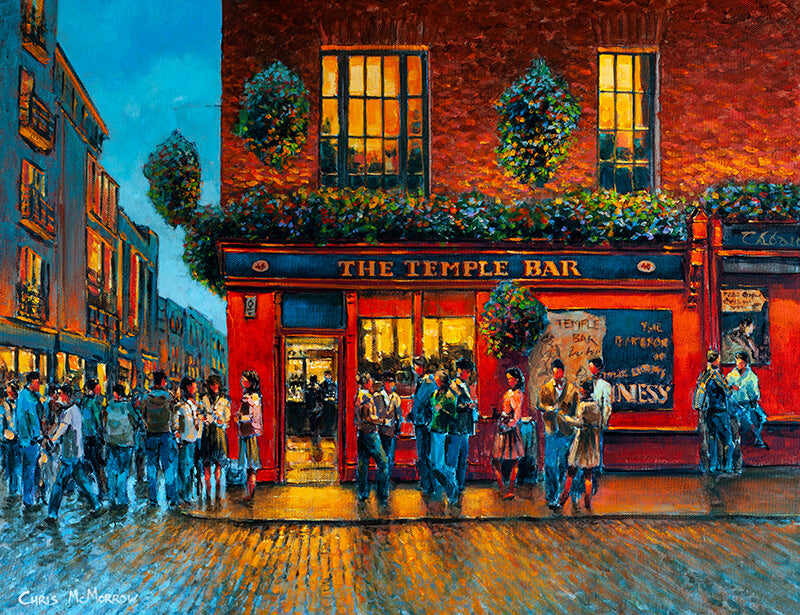 Original painting of temple bar pub dublin