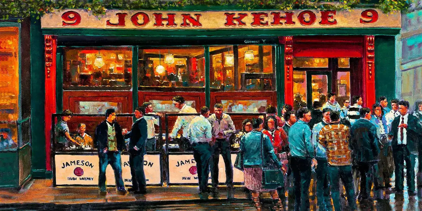 People drinking outside Kehoes Pub Dublin