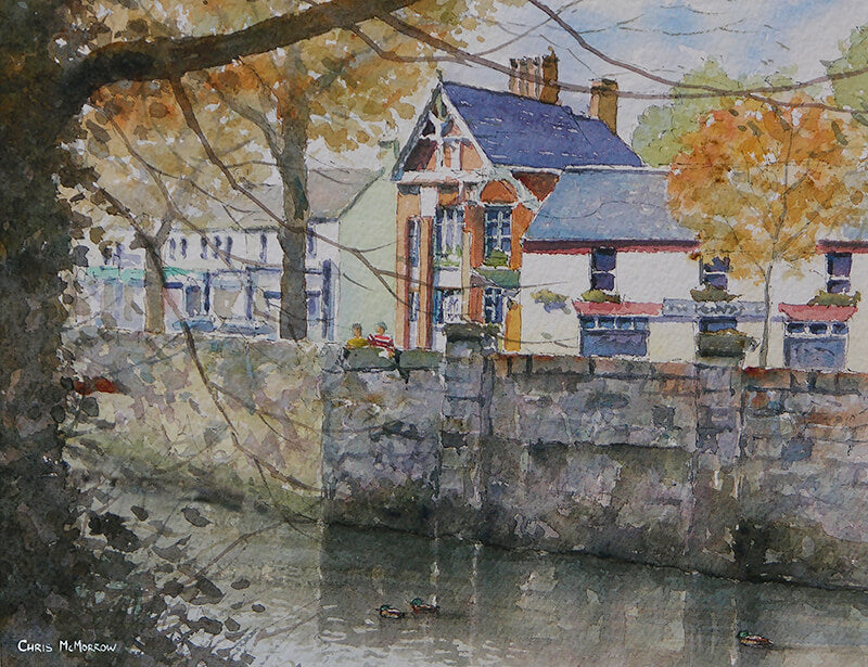 Watercolour painting of Kennys Pub, Lucan