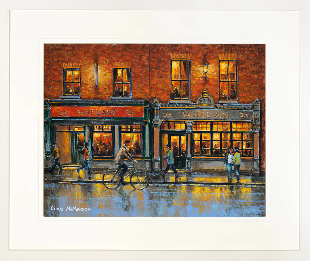 A framed print of people outside Whelans Bar and music venue on Dublin&#39;s Wexford Street