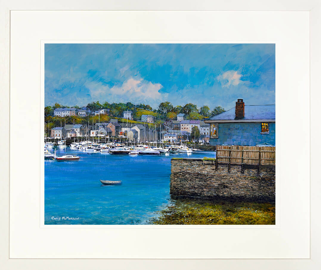 Framed print of the boats at rest in Kinsale Harbour, County Cork